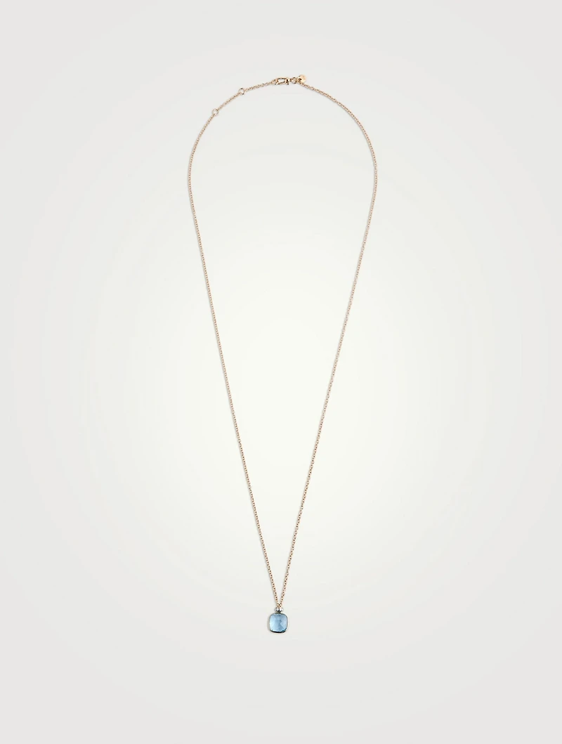 Nudo 18K Rose Gold Classic Pendant Necklace With Sky Blue Topaz And Diamonds