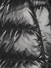 Nylon Down Bomber Jacket With Chenille Sleeves