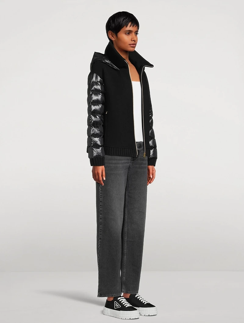 Double-Faced Wool Down Hoodie
