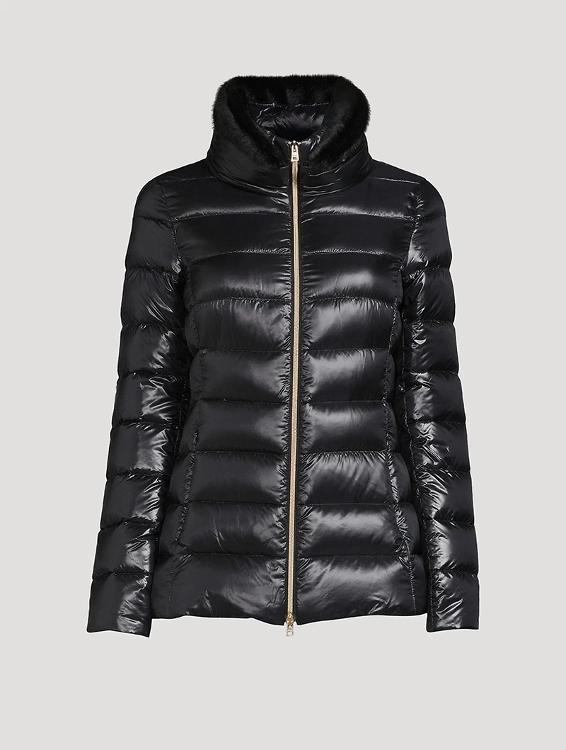 Claudia Faux Fur-Trimmed Down Jacket