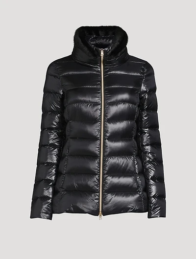 Claudia Faux Fur-Trimmed Down Jacket