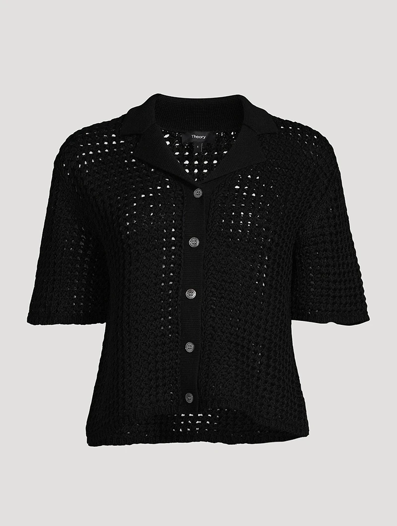 Crochet Cotton Camp Shirt