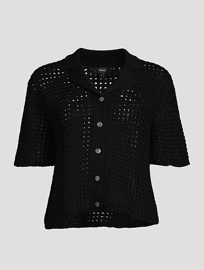 Crochet Cotton Camp Shirt