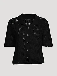 Crochet Cotton Camp Shirt