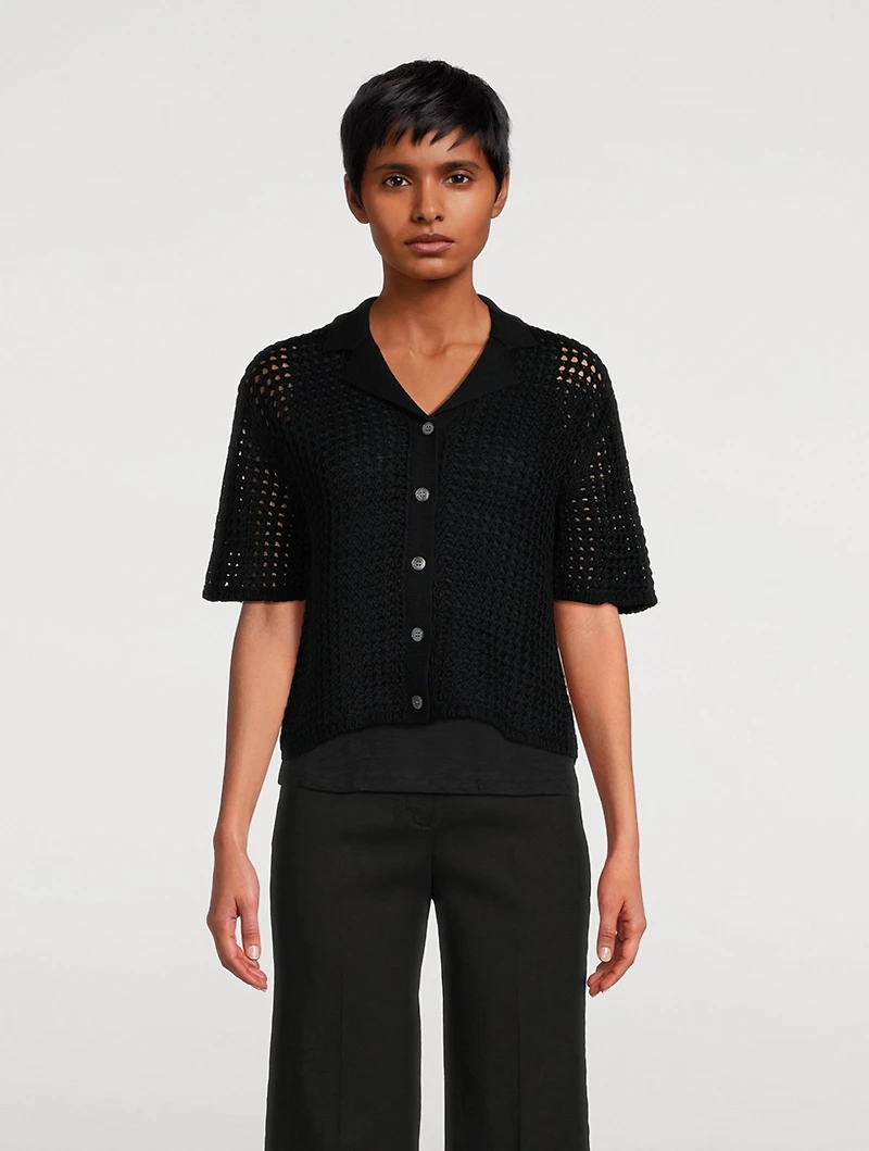 Crochet Cotton Camp Shirt