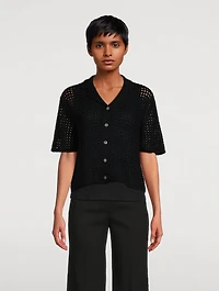 Crochet Cotton Camp Shirt