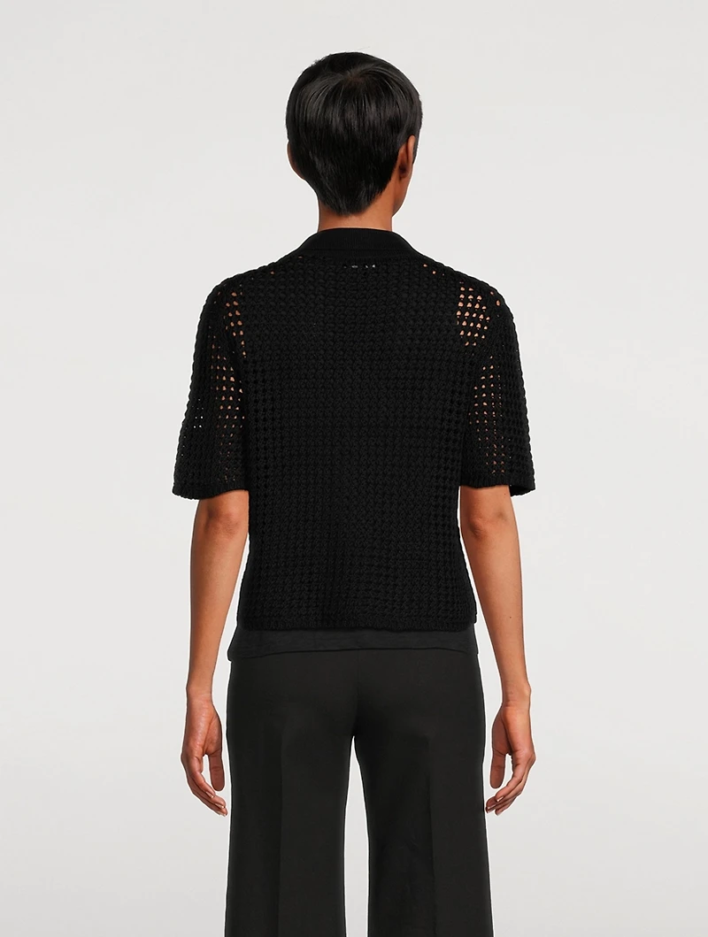 Crochet Cotton Camp Shirt