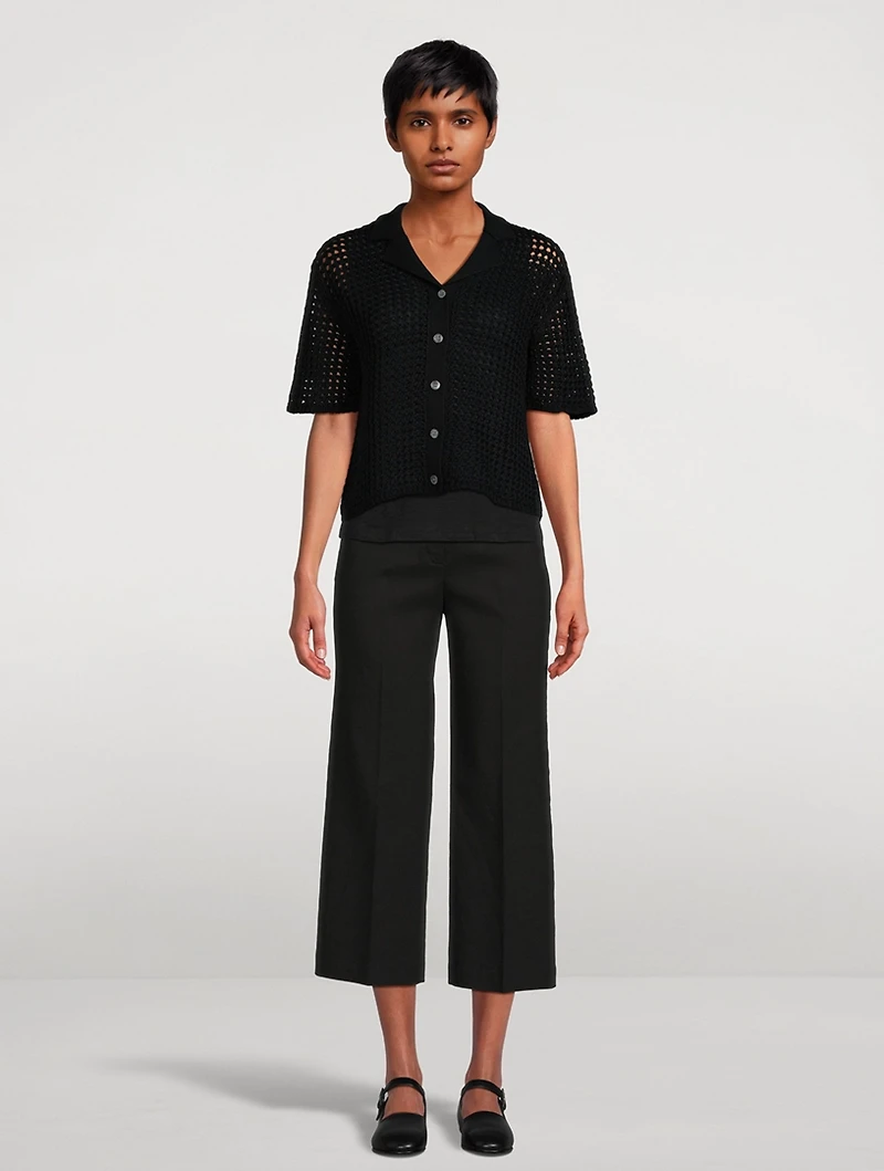 Crochet Cotton Camp Shirt