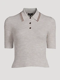 Rib-Knit Polo Shirt
