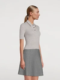 Rib-Knit Polo Shirt