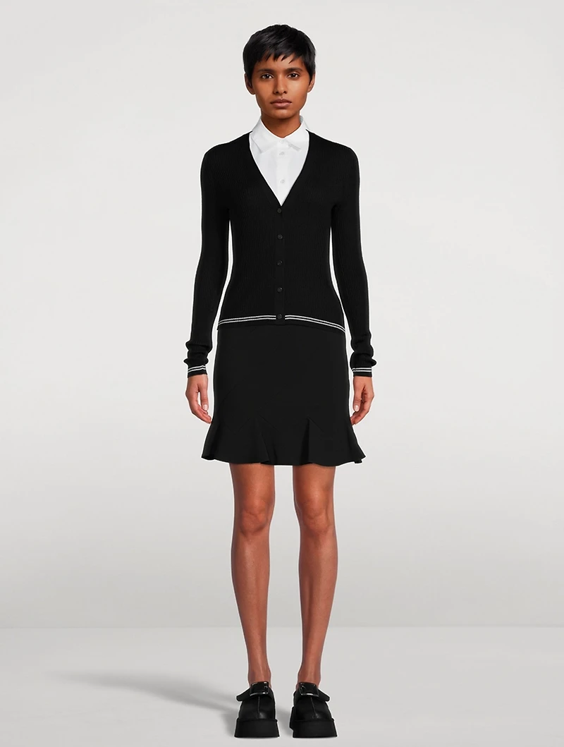Stretch Wool Cardigan