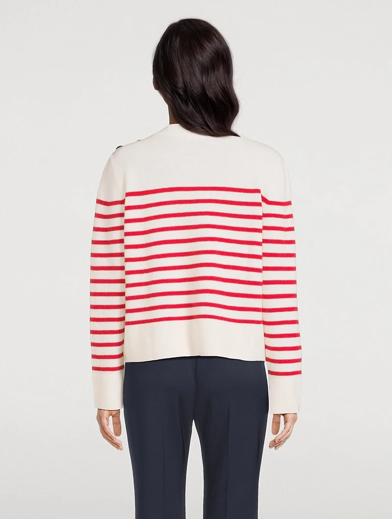 Stripe Jacquard Wool And Cashmere Sweater