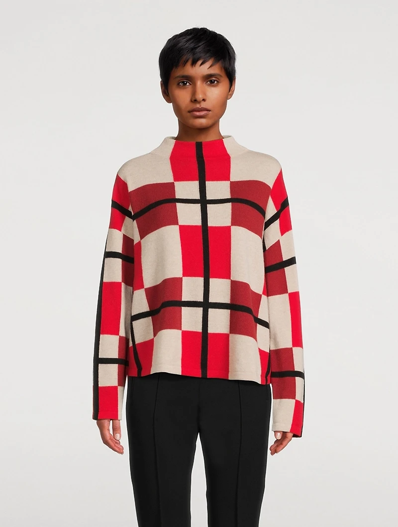Intarsia Mockneck Sweater