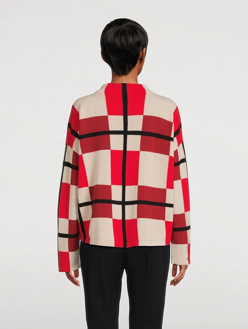Intarsia Mockneck Sweater