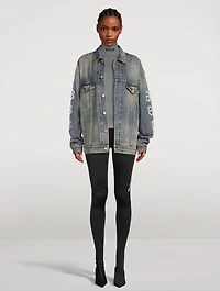 Oversized Denim Jacket In Crypto Print