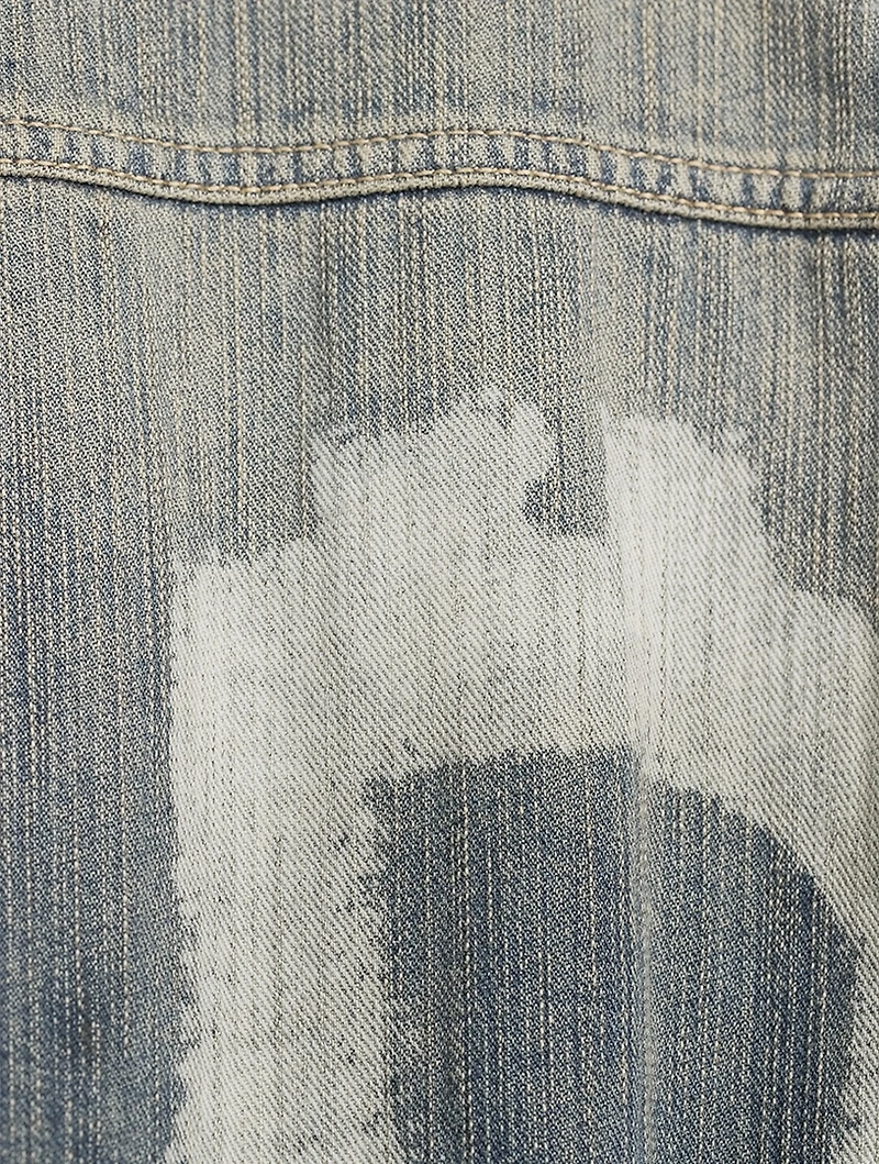 Oversized Denim Jacket In Crypto Print