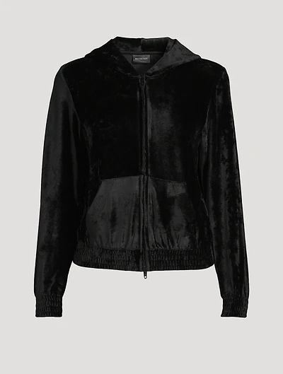 Crystal BB Paris Velvet Zip-Front Hoodie