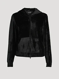 Crystal BB Paris Velvet Zip-Front Hoodie