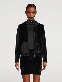 Crystal BB Paris Velvet Zip-Front Hoodie