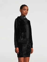 Crystal BB Paris Velvet Zip-Front Hoodie