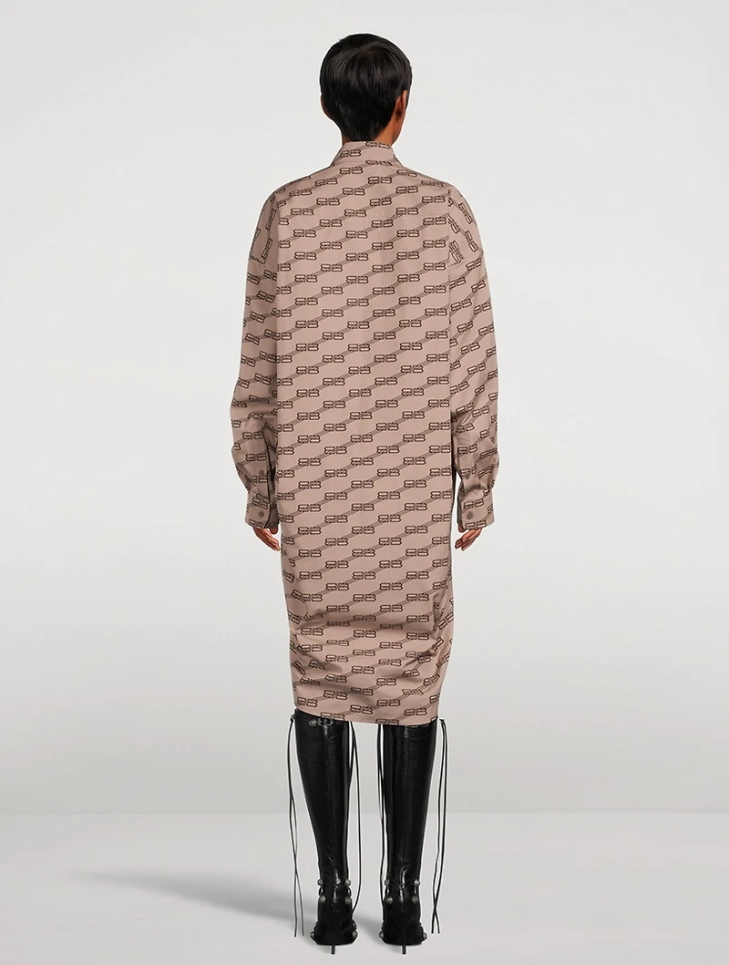 Poplin Shirt Dress BB Monogram Print