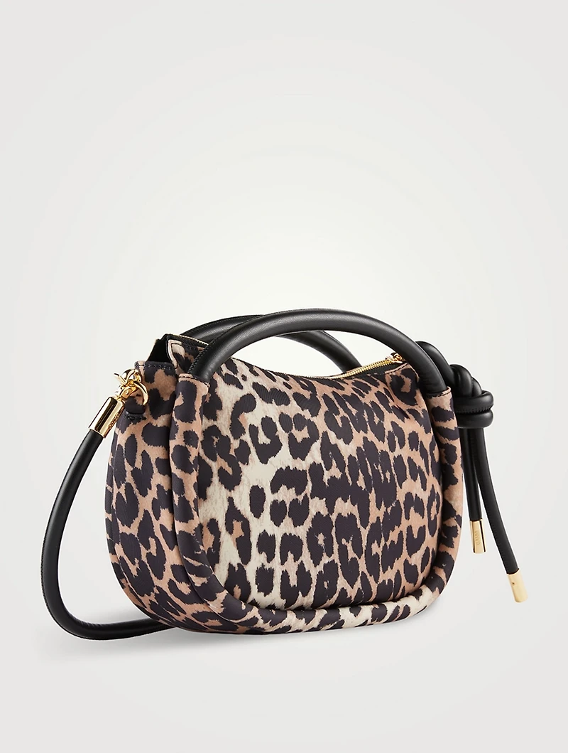 Mini Knot Shoulder Bag In Leopard Print