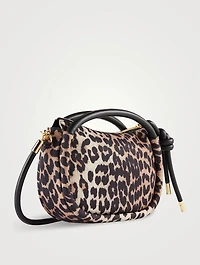 Mini Knot Shoulder Bag In Leopard Print