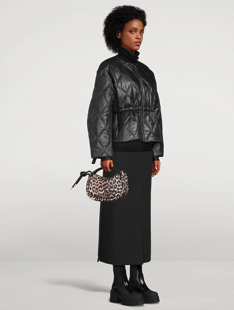 Mini Knot Shoulder Bag In Leopard Print