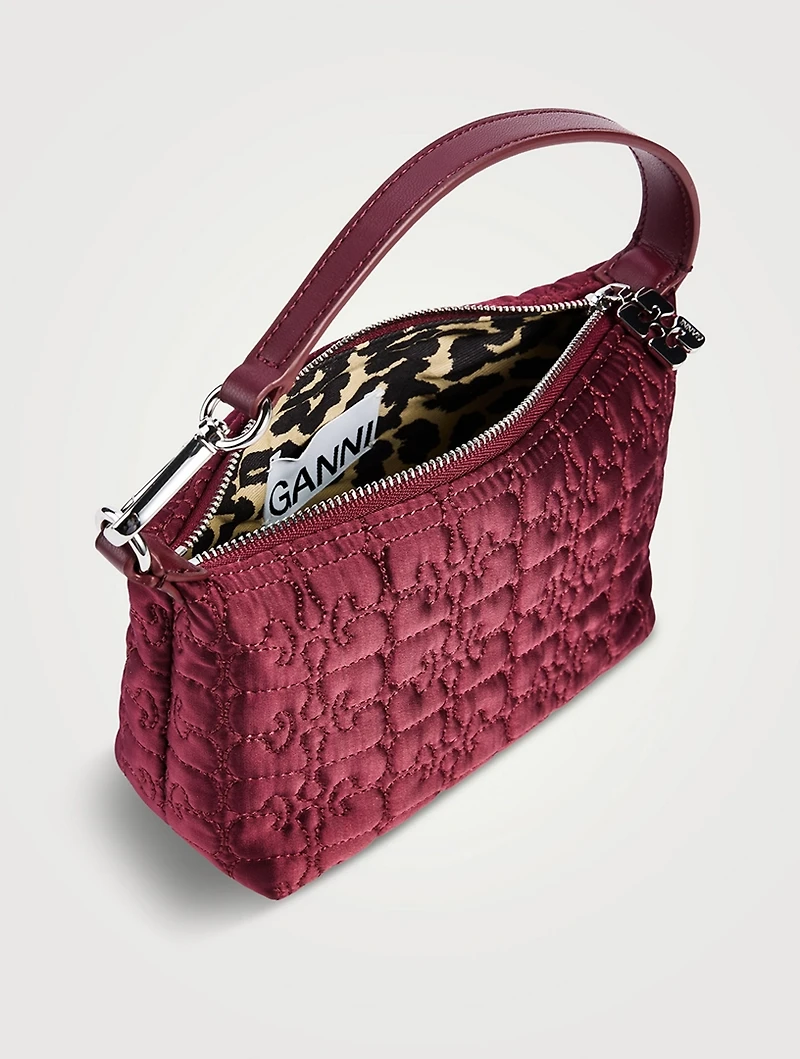 Small Quilted Satin Shoulder Bag