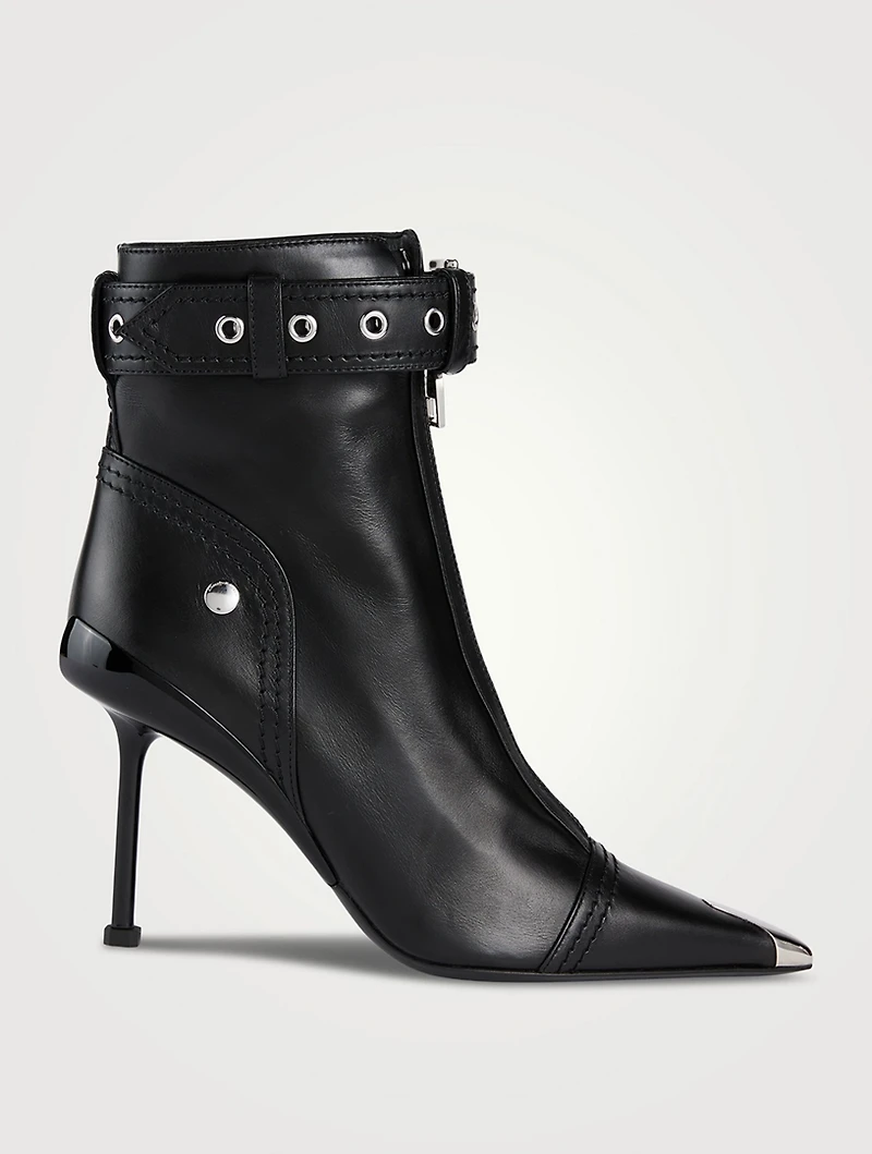 Slash Biker Leather Ankle Boots