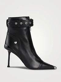 Slash Biker Leather Ankle Boots