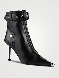 Slash Biker Leather Ankle Boots
