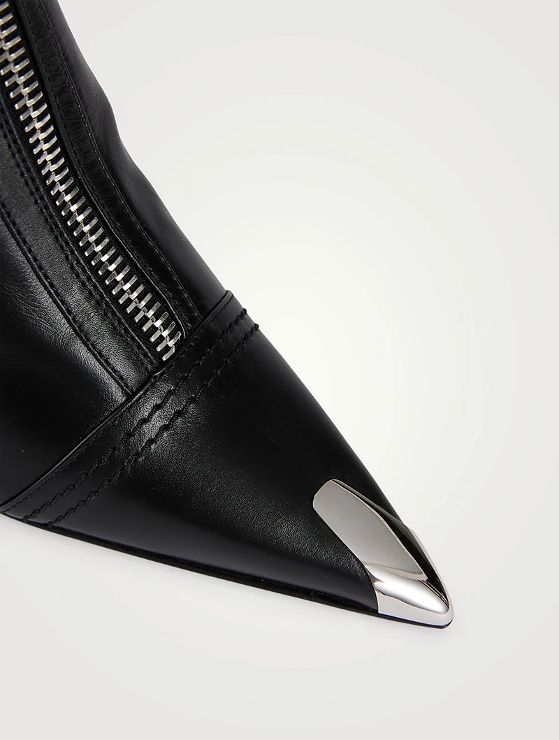Slash Biker Leather Ankle Boots