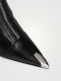 Slash Biker Leather Ankle Boots