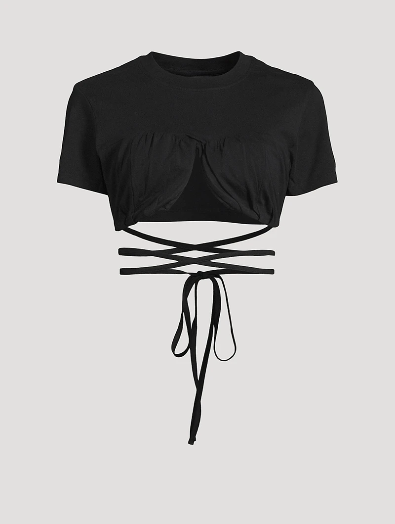 Baci Tie-Front Cropped T-Shirt