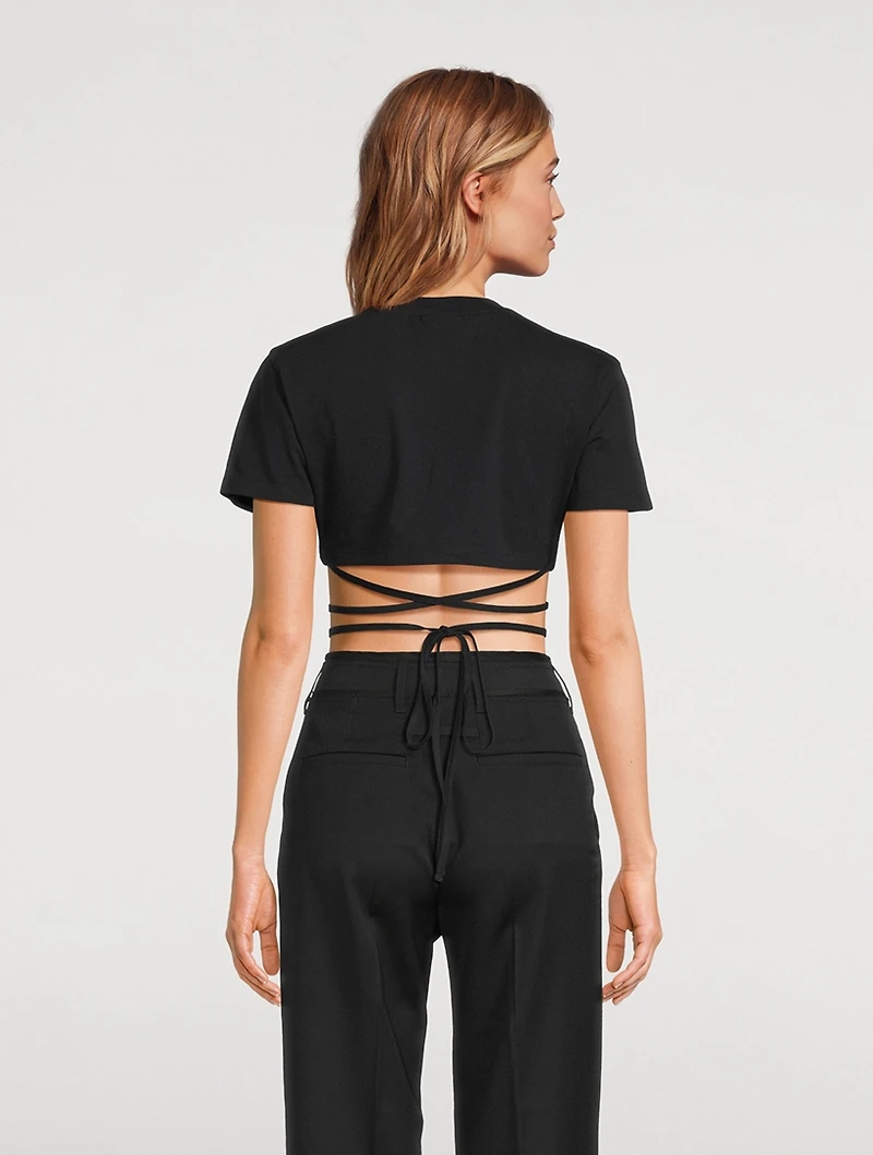 Baci Tie-Front Cropped T-Shirt