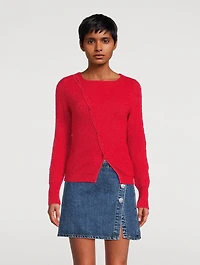 Pau Asymmetrical Rib-Knit Cardigan