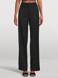 Ficelle Straight-Leg Wool Trousers