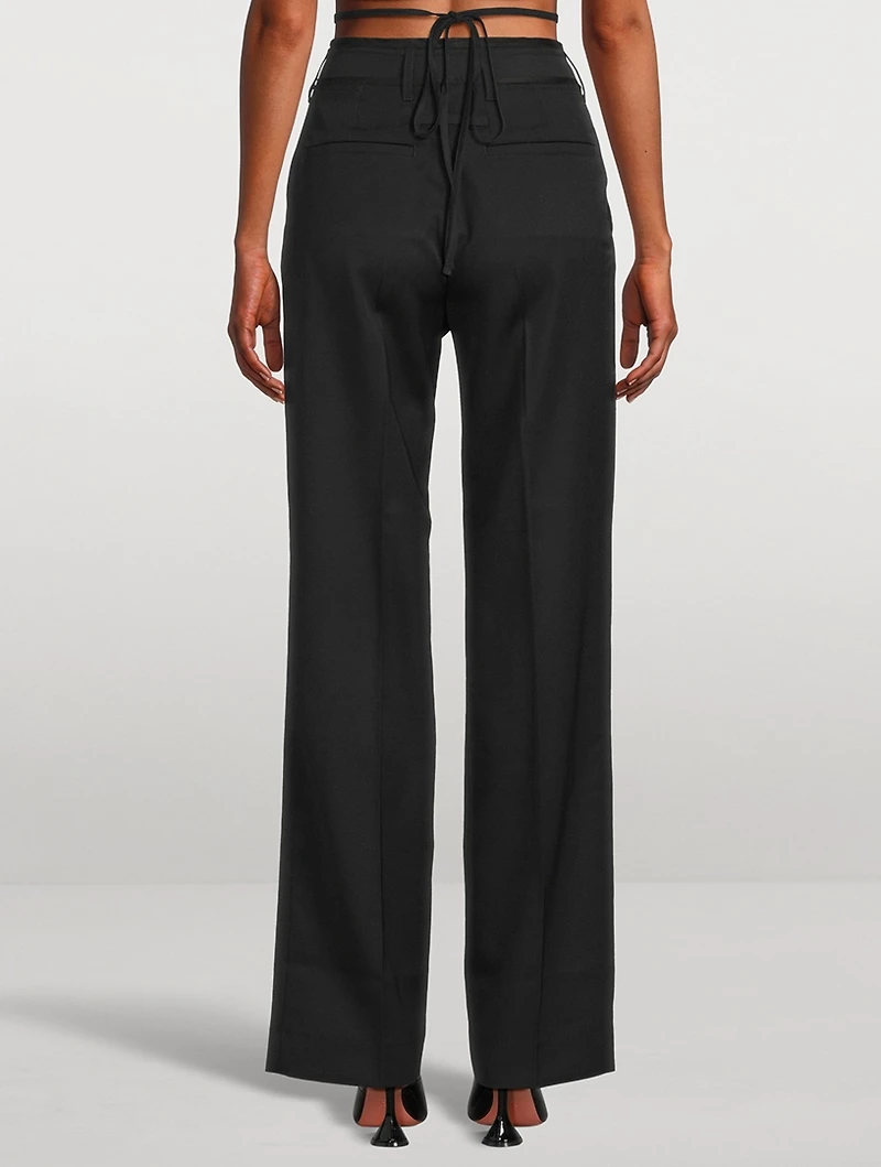 Ficelle Straight-Leg Wool Trousers