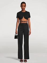 Ficelle Straight-Leg Wool Trousers