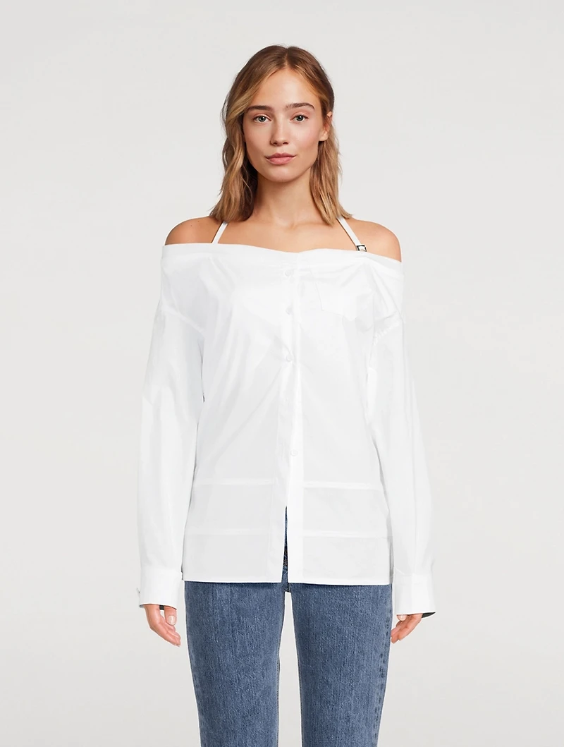 Peplo Off-The-Shoulder Bustle Shirt