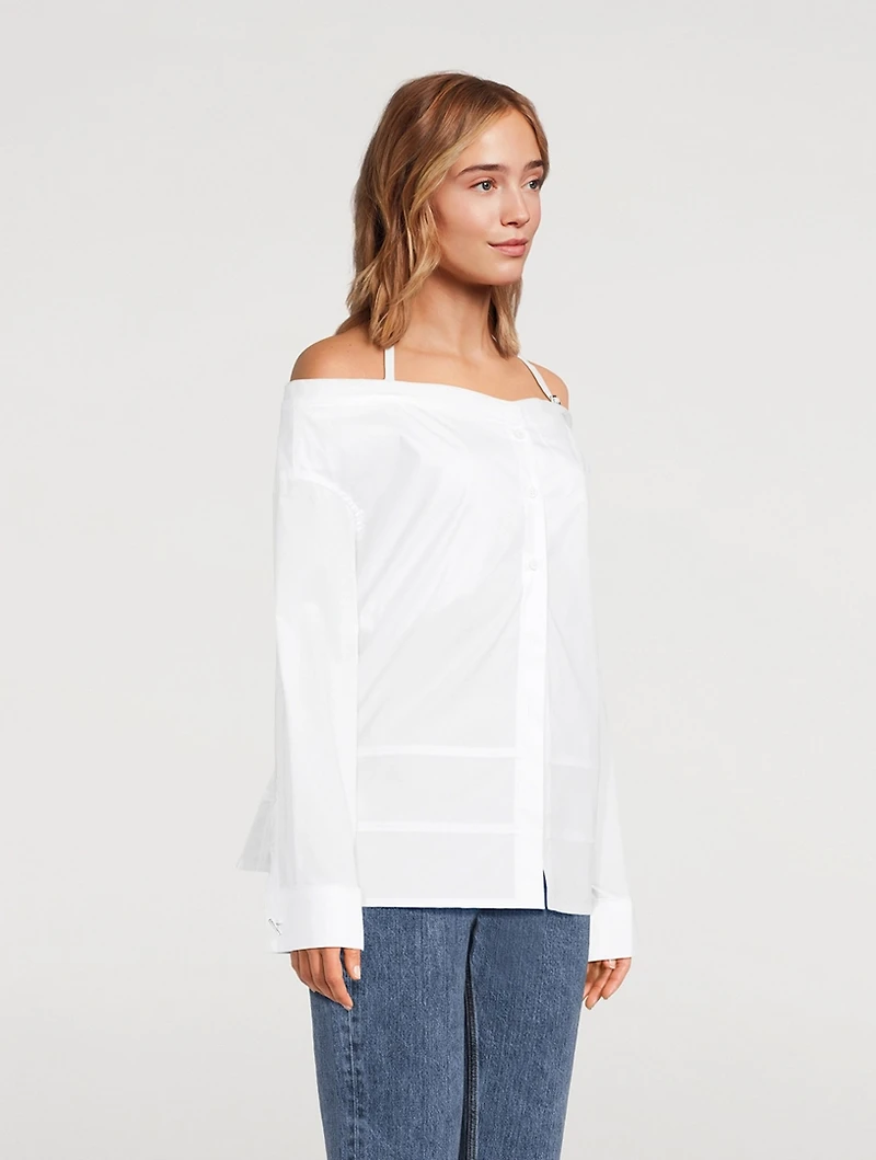Peplo Off-The-Shoulder Bustle Shirt