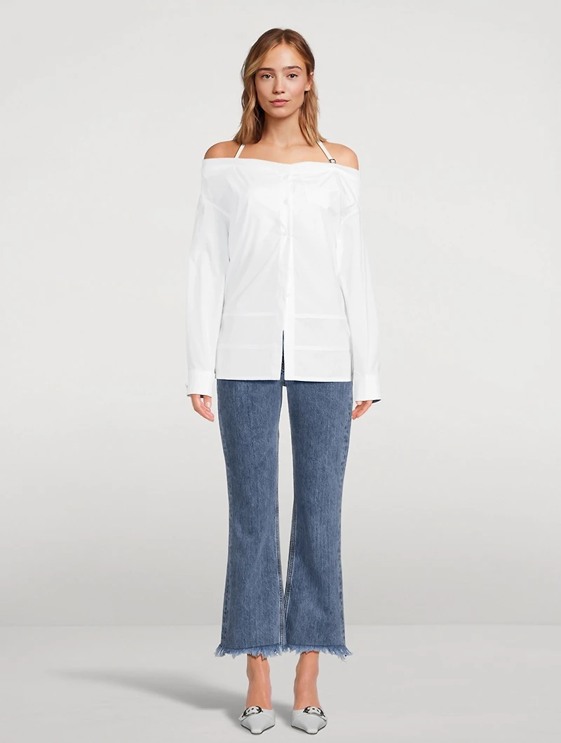 Peplo Off-The-Shoulder Bustle Shirt