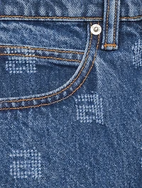 EZ Straight-Leg Jeans Monogram Print