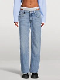 Straight-Leg Jeans With Layered Underwear