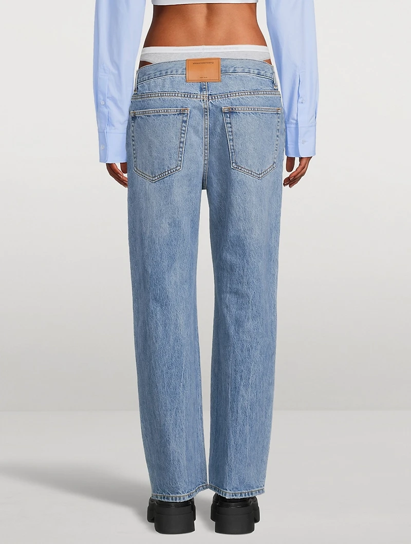 Straight-Leg Jeans With Layered Underwear