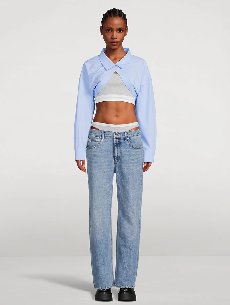 Straight-Leg Jeans With Layered Underwear