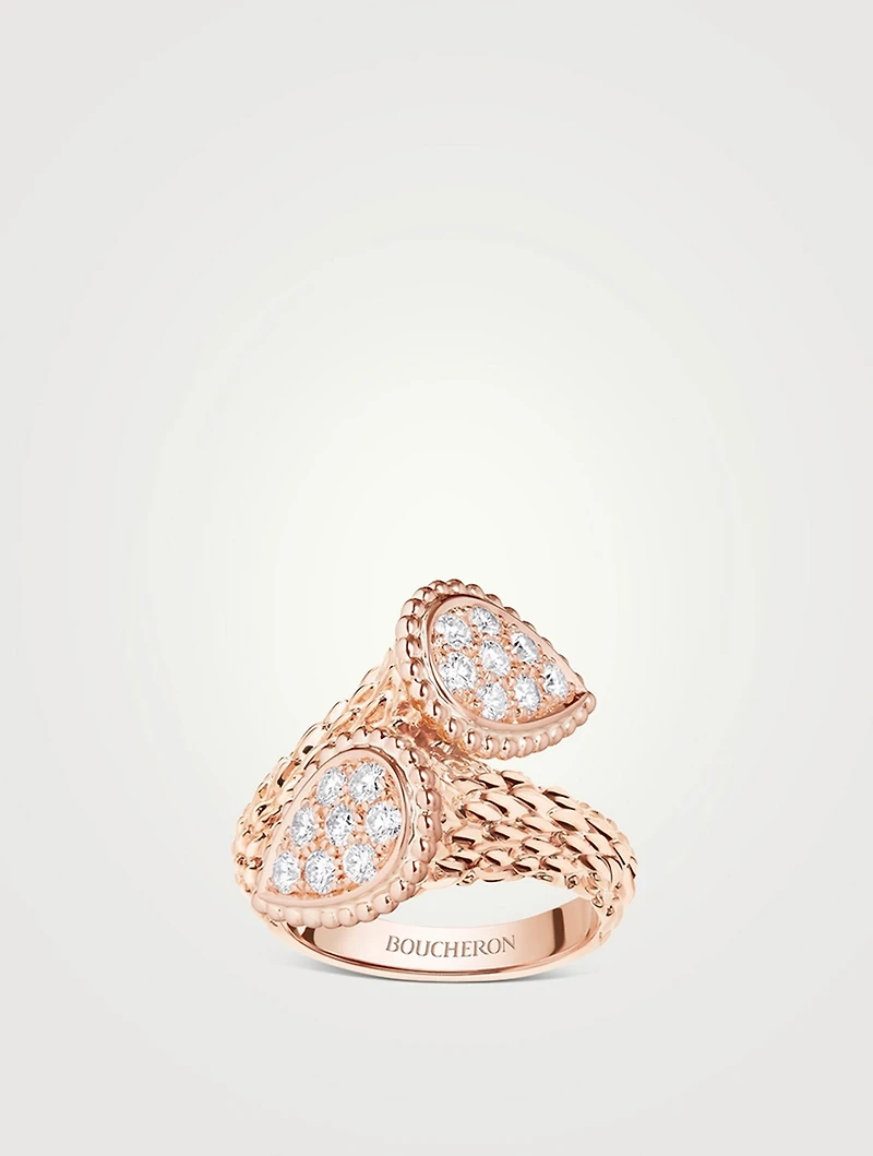 Serpent Bohème 18K Rose Gold Toi & Moi Ring With Diamonds