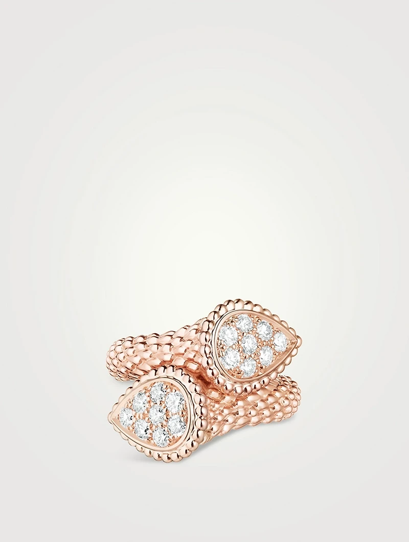 Serpent Bohème 18K Rose Gold Toi & Moi Ring With Diamonds