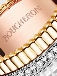 Large Quatre White Edition 18K Gold Ring With Diamonds And Hyceram